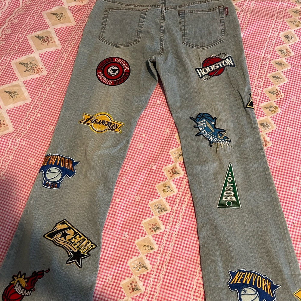 Sports Teams Patched Jeans